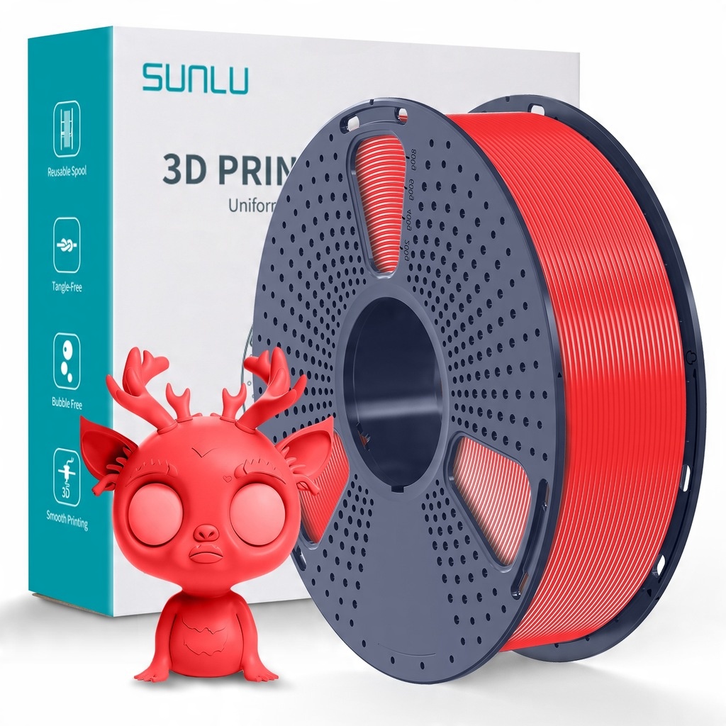 PLA+ Cherry Red SUNLU - obrazek 6