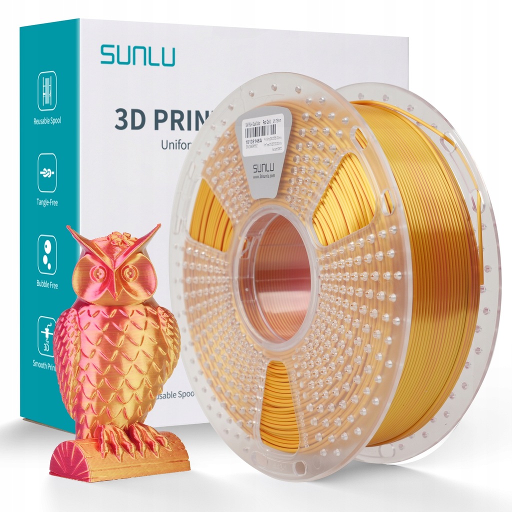 PLA+ SILK Dual Red Gold SUNLU